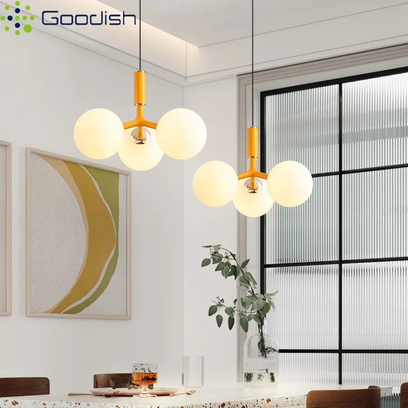 Modern Minimalist Magic Bean White Glass Metal LED Pendant Lights Art Creative Lamps for Living Room Home Decoration Chandeliers