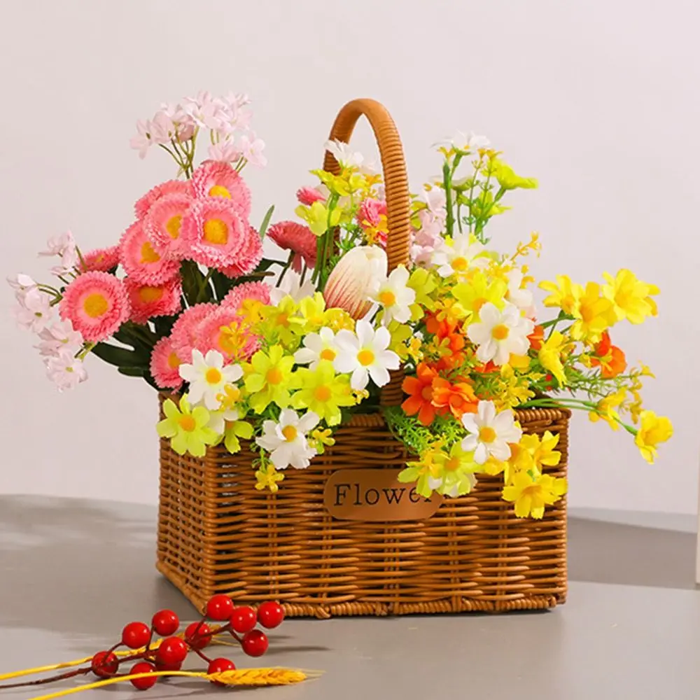 Creative Imitation Rattan Handhold Weaving Basket Home Decoration Sundries Organizer Toilet Rack Braid Storage Baskets