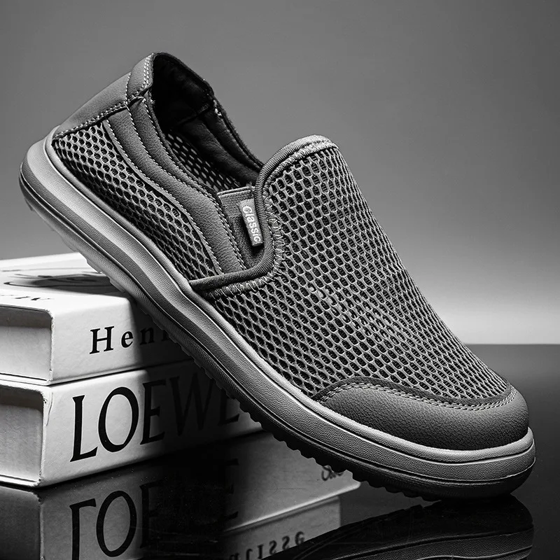 

Men's Mesh Shoes Summer Breathable Hollow Out Casual Shoes Fashion Men Sneaker Lightweight Comfortable Driving Shoes Men Loafers