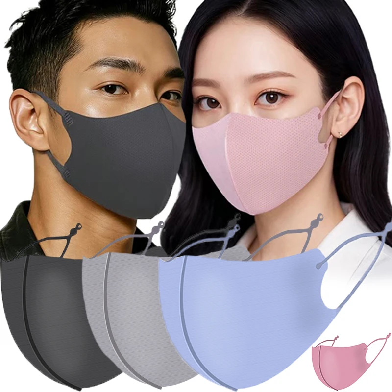 1PC Frauen Eis Seide Sonnencreme Maske Sommer Anti-UV Outdoor Einstellbar Atmungsaktiv Waschbar Wiederverwendbare Gesichts Abdeckung Doppel Schicht Maske