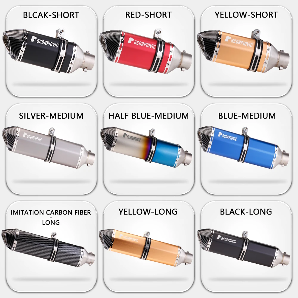 Motorcycle exhaust pipe modification 38-51mm Full Exhaust System Muffler Tailpipe Rear Pipe Universal Pipe with DB Killer