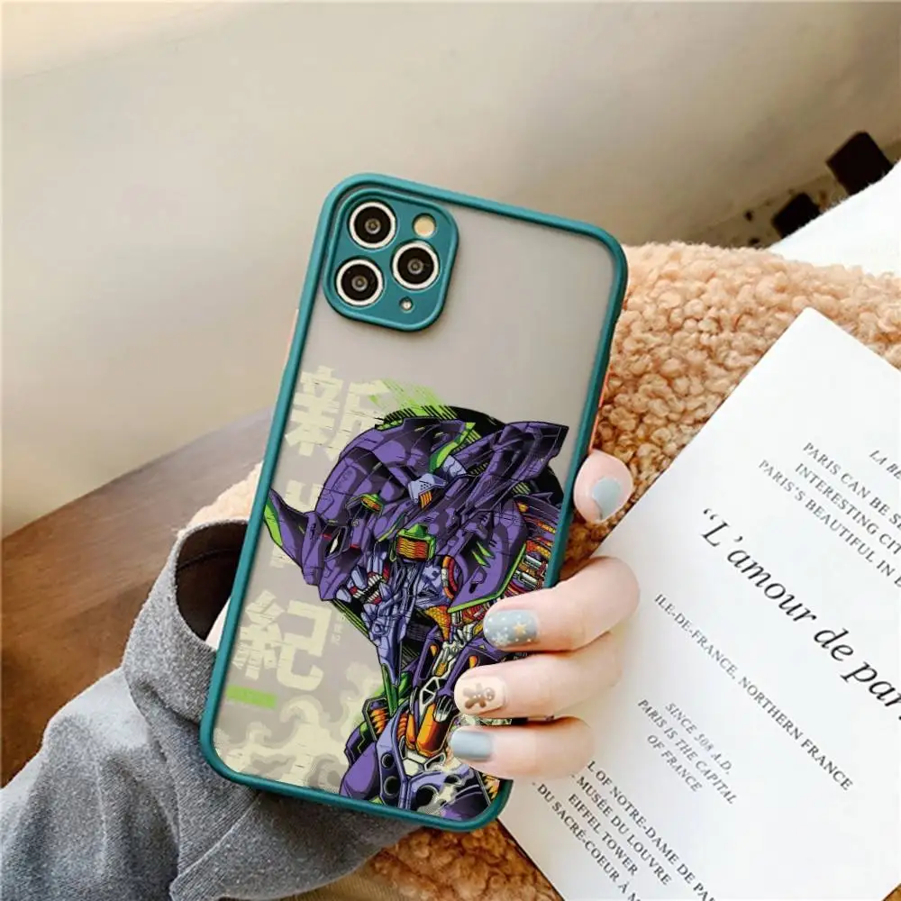 เคสโทรศัพท์ลายอนิเมะสุดฮิต สำหรับ E-Evangelions เคสโทรศัพท์สำหรับ iPhone 16 15 14 11 12 13 Pro Max X XS  แบบใสกึ่งด้าน