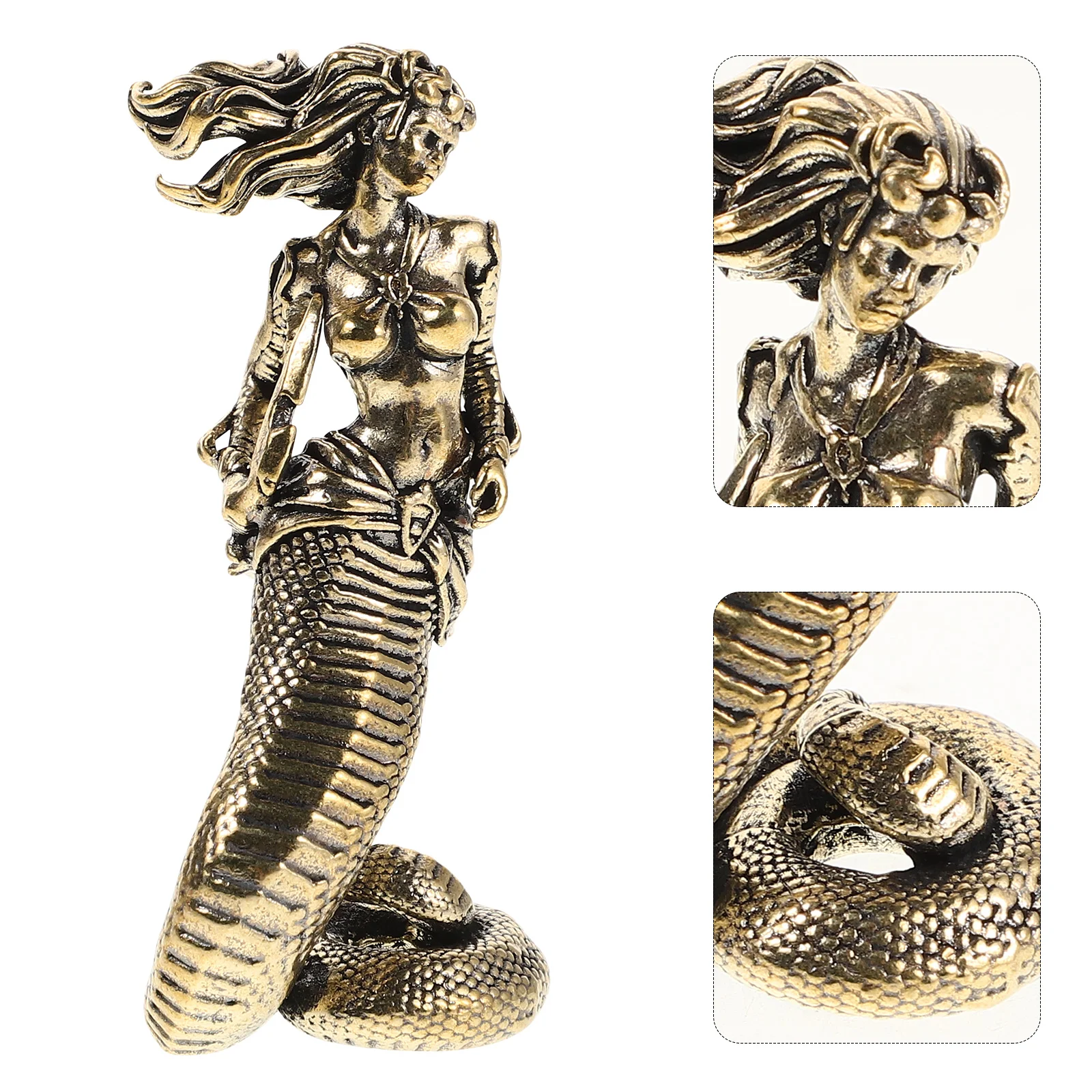  Medusa Snake Ornament Greek Goddess Statue Desktop Figurine Home Decor Copper Bust