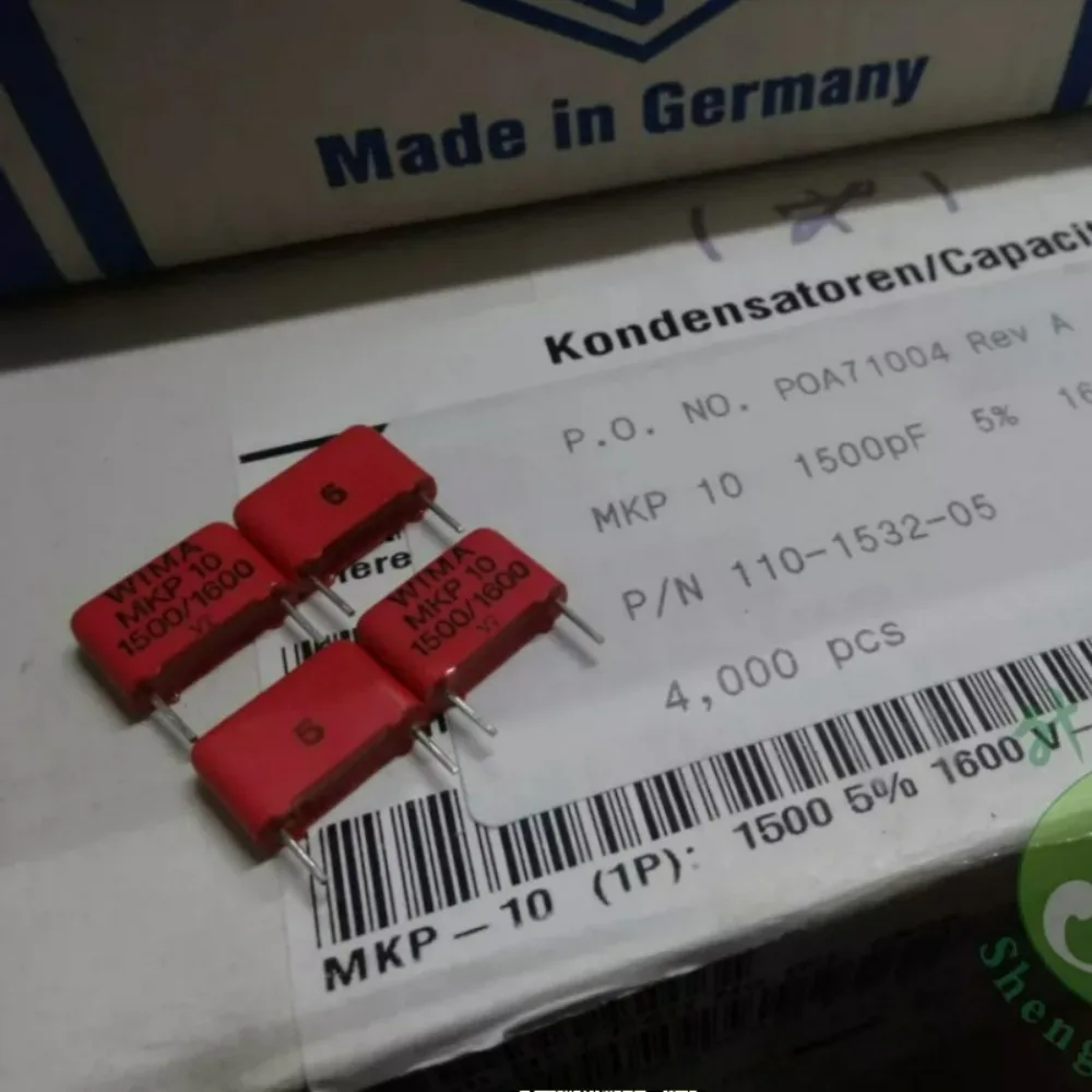 

5pcs/lot MKP10 0.0015uF/1600V 1.5nf 1500pf 1n5 152 Brand New 10mm Film Capacitor