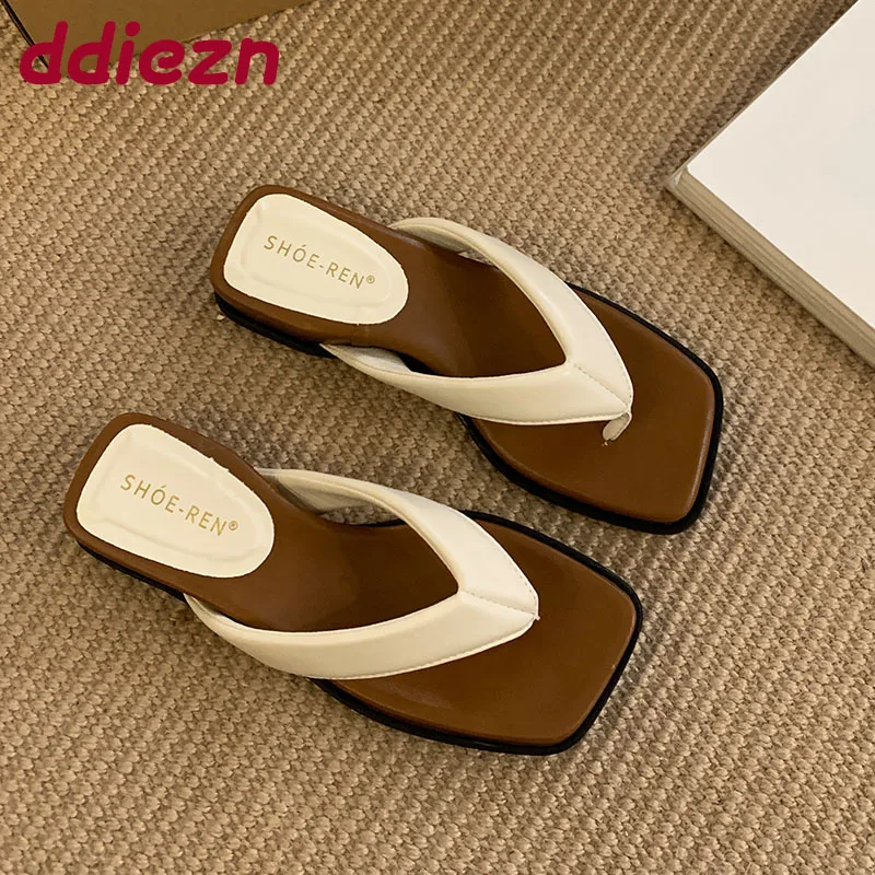 

Fashion Square Toe Women Wedges Slippers Shoes Female Summer Beach Flip Flops Ladies Wedges Slippers Slides Sandals Shoes