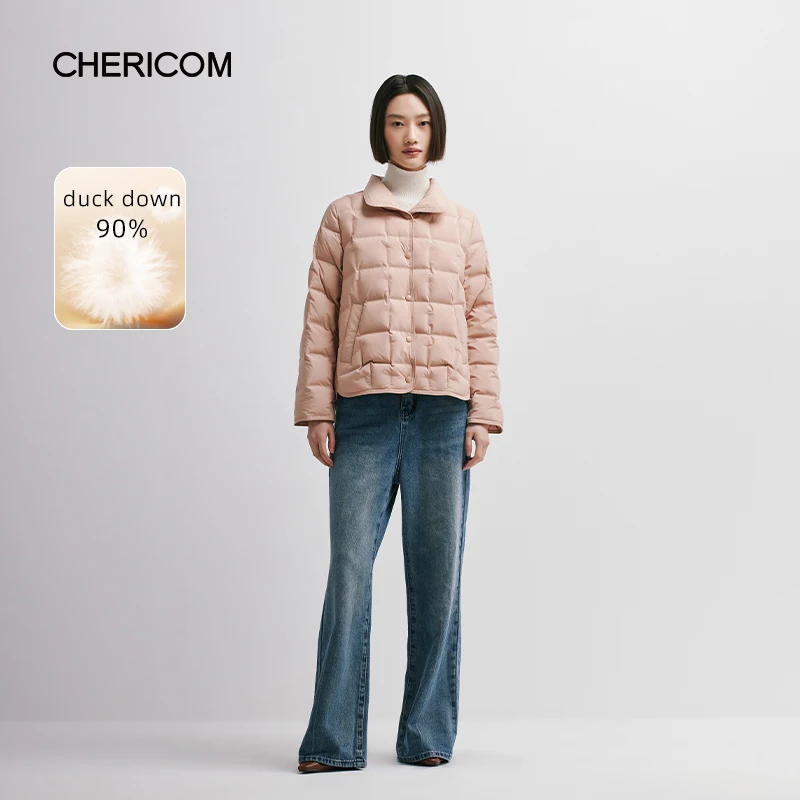 

Chericom женский однотонный пуховик ветрозащитный стеганый пуховик повседневный дышащий многоцветный вариант Y298001Y