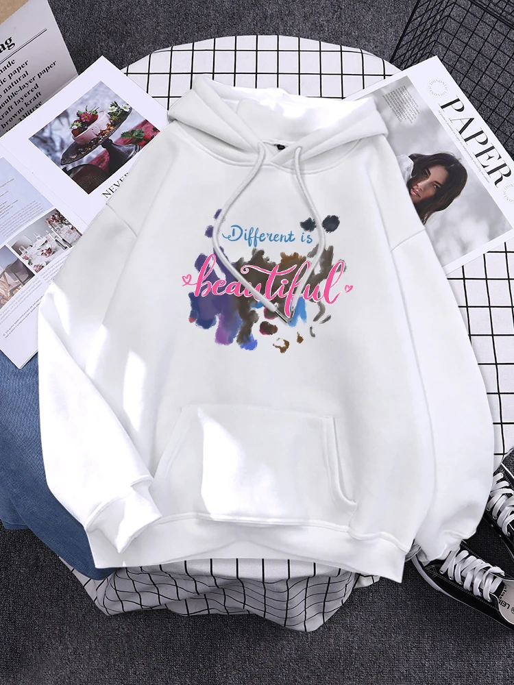 Different Is Beautiful  Creativity Design Female Hoodie Hip Hop Sportswear Autumn Casual Streetwear Fashion Comfortable Hoody