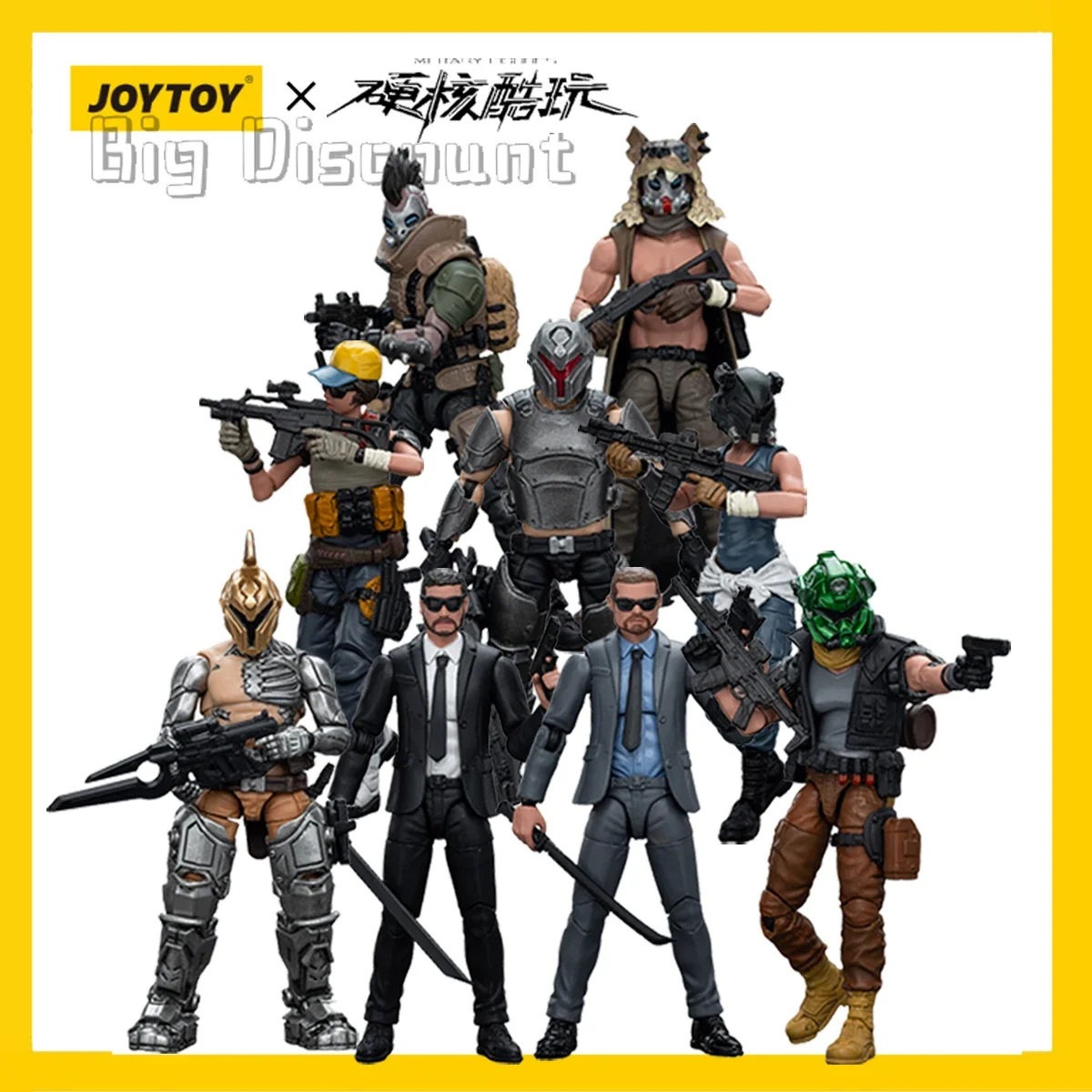 

JOYTOY Hardcore Coldplay 1/18 Action Figure Army Builder Promotion Pack 9PCS Character Model Gift Collection in Stock
