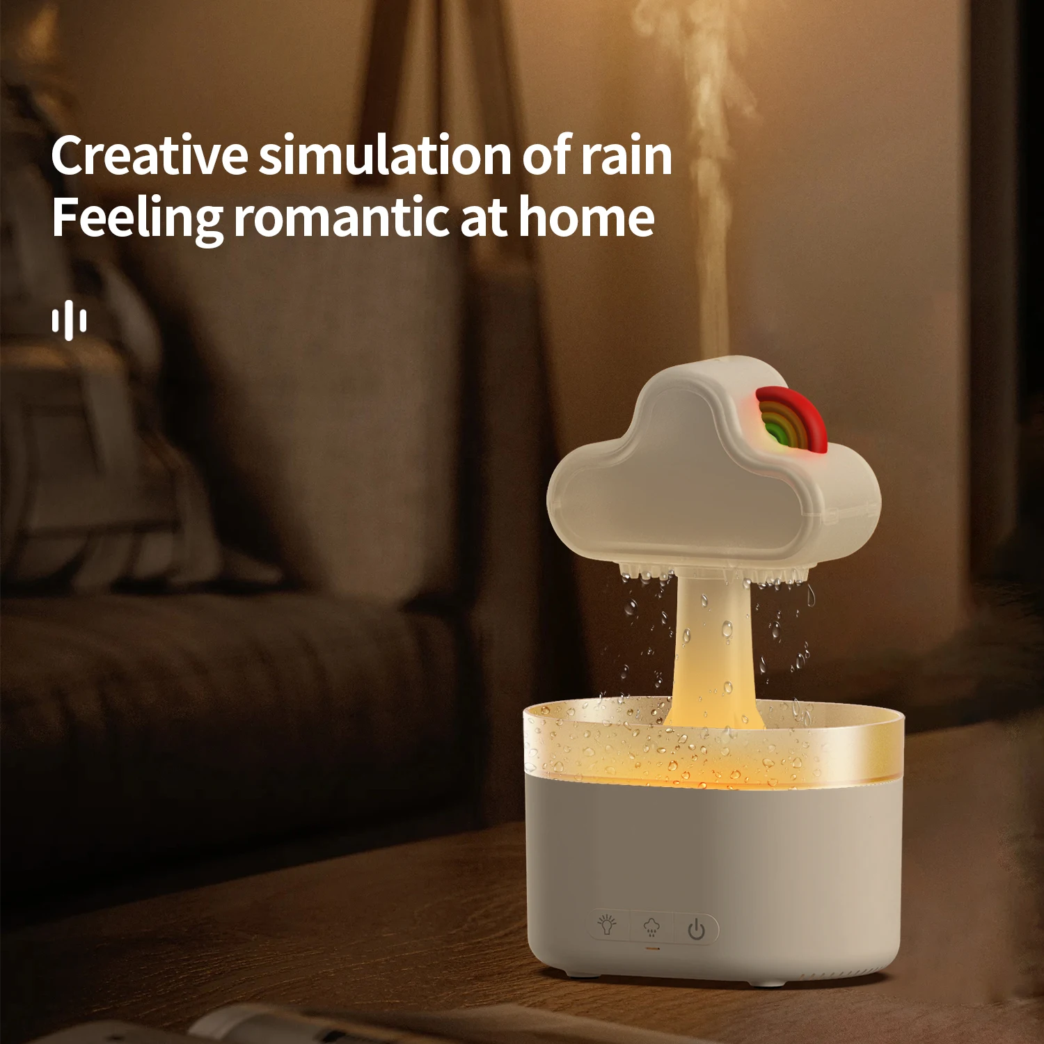 Xiaomi Youpin-Humidificateur d'air en forme de nuage arc-en-ciel, diffuseur d'arôme, veilleuses LED colorées, aromathérapie, USB, 500ml