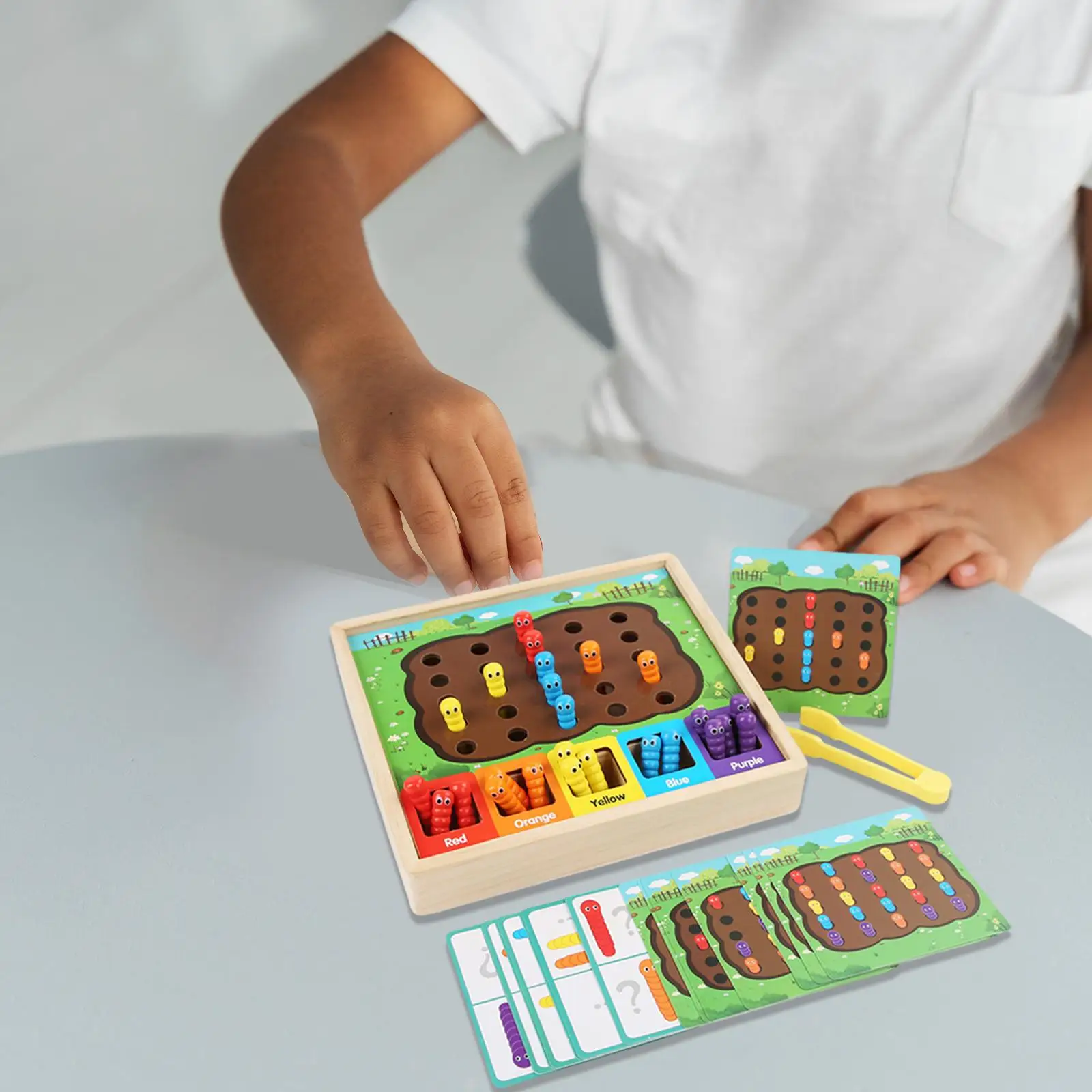 Zabawka do sortowania kolorów Łapacz robaków 3 w 1 Rozwijająca motorykę małą dla chłopców i dziewczynek