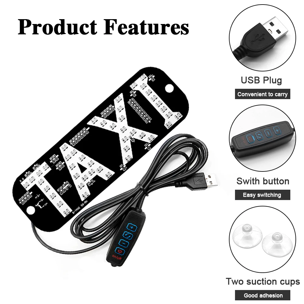 1 قطعة علامة سيارة أجرة للسيارات ، لونين الأحمر والأخضر led علامة السيارة لنافذة السيارة الزجاج الأمامي كابينة ضوء سيارة أجرة