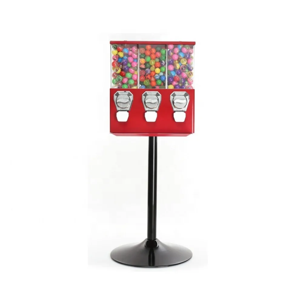 Automatic Square Gift/Candy/Gumball/Capsule Vending Machine/New Business Ideas Triple Head Toy Vending Machine