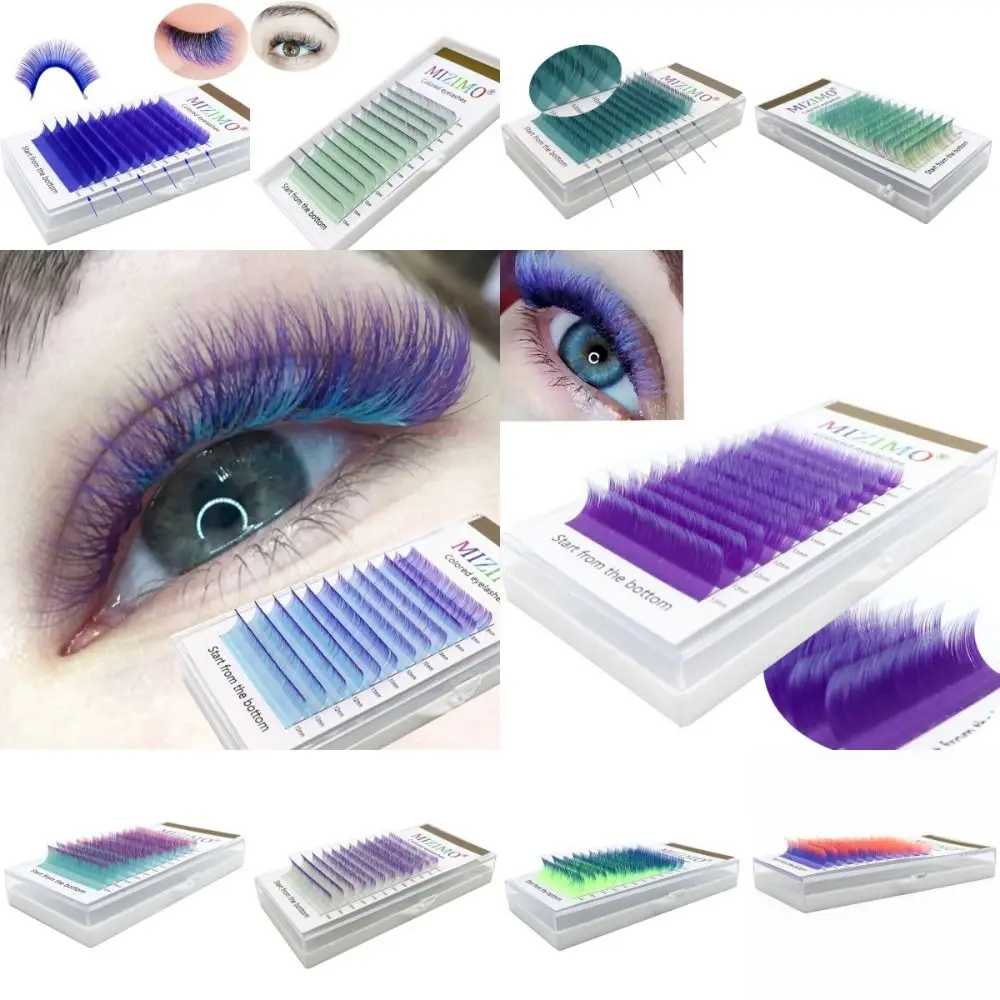 

12 rows/set C/D False Lashes 8-13mm Mink Lashes Individual Colored Lashes Makeup Comics Cosplay Faux eyelash extensions Daily