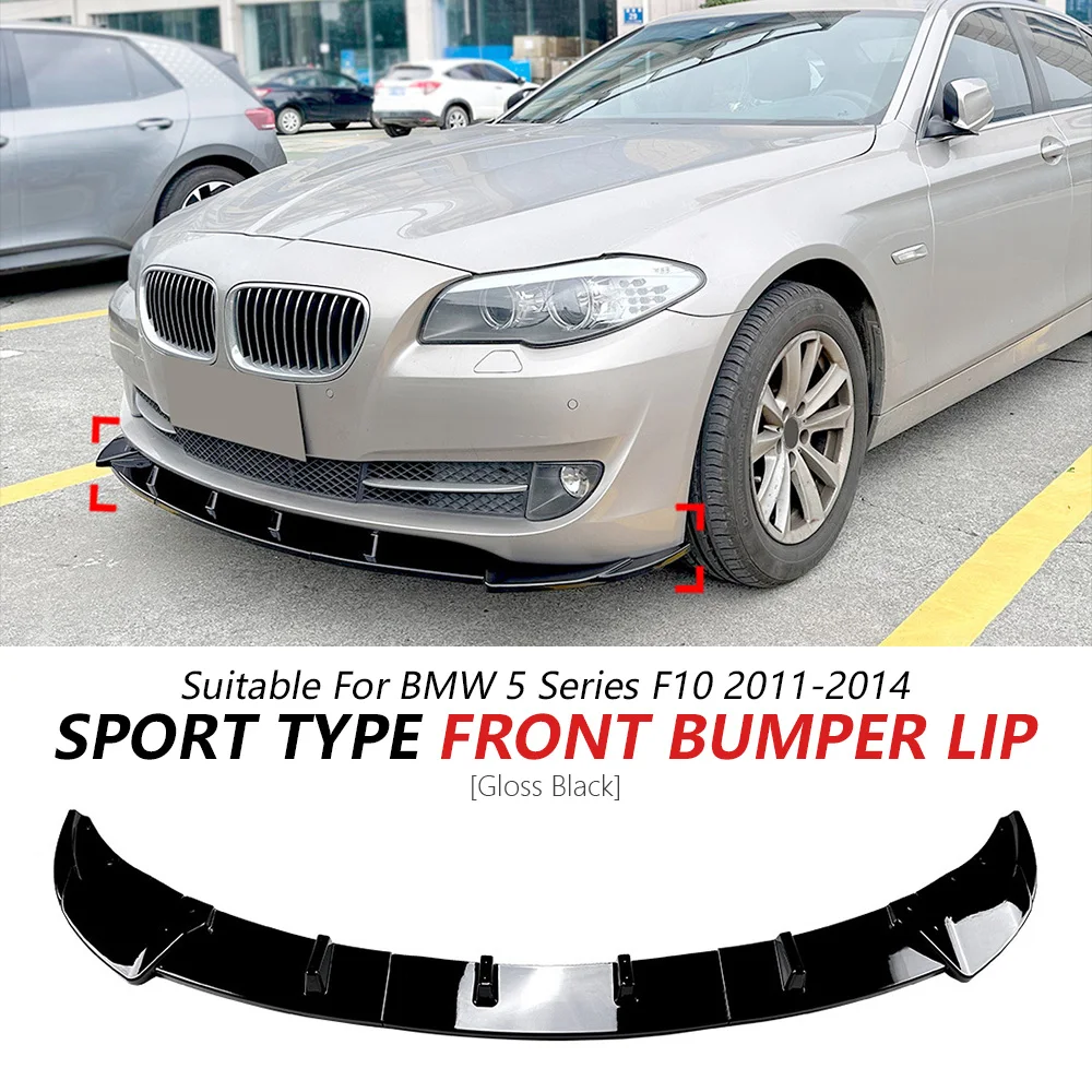 

Front Bumper Lip For BMW 5 Series F10 2011-2014 Glossy Black GTI Rline Bumper Lip Spoiler Front Lip Accessories Car Update