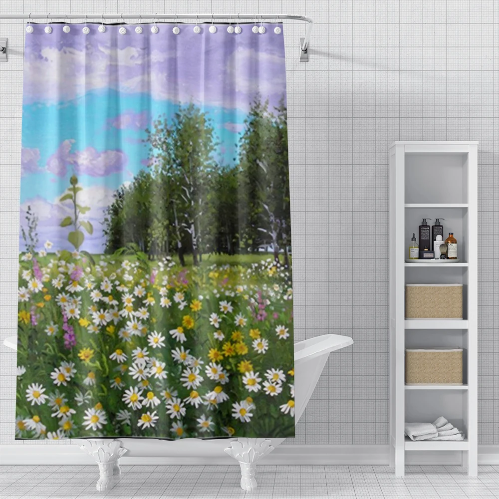 home shower Oil painting style curtains for bathroom waterproof fabric bathroom Curtains modern shower curtain 180x200 240x200