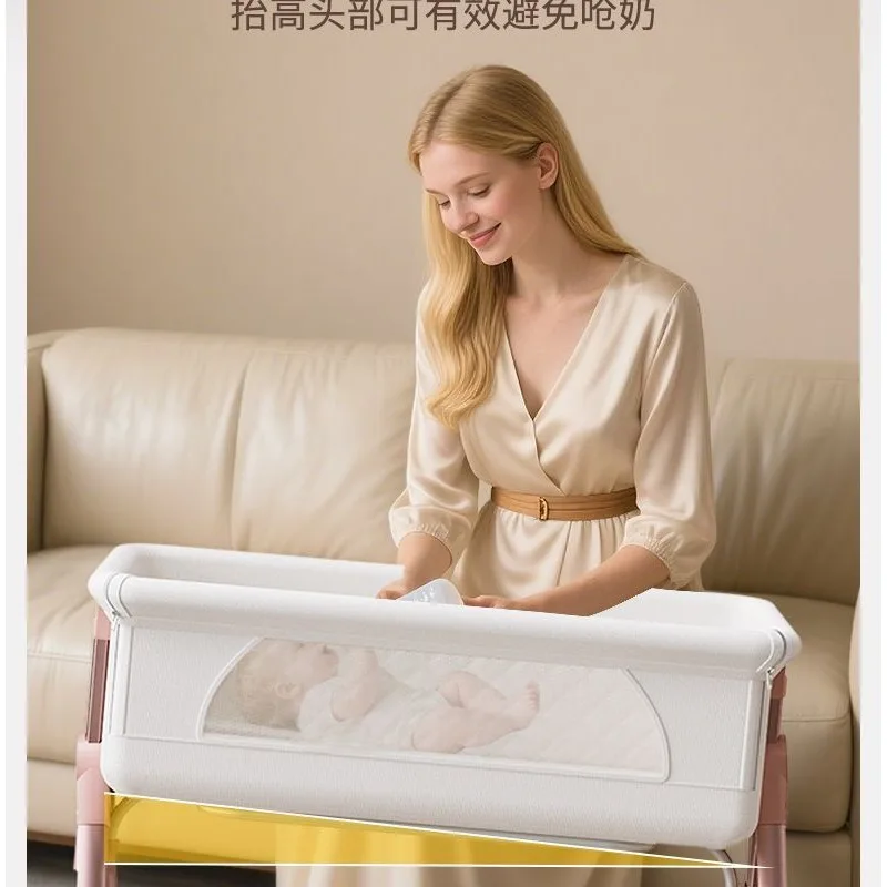 Crib Adjustable Height Removable Newborn Splicing Bed Baby Multi-Functional Diaper Table Infant Care Station