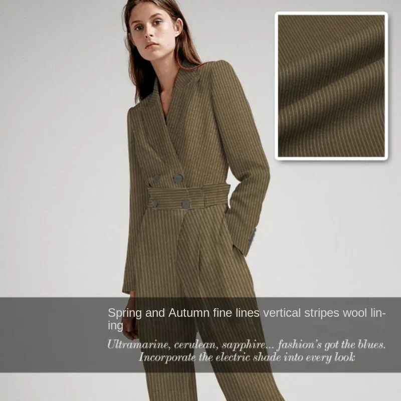 

Wool Fabric Corduroy Vertical Stripe Yarn-dyed Material Spring Autumn Retro Fashionable Windbreaker Fabrics by the Meter