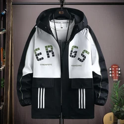 Casual Men's Hooded Jackets And Coats 2024 Spring Autumn Streetwear Cargo Windbreaker Youth Outdoor Sports Loose Tops Clothing