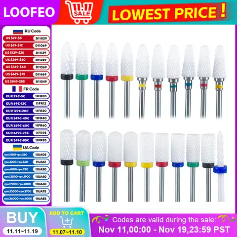 Ceramic Nail Drill Bits Set Feecy