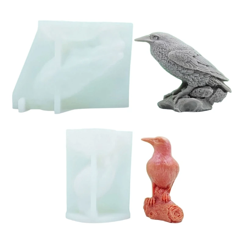 

3D Crow Molds Silicone Mould Halloween Castings Mould Scented Molds Craft Molds for Table Drop shipping