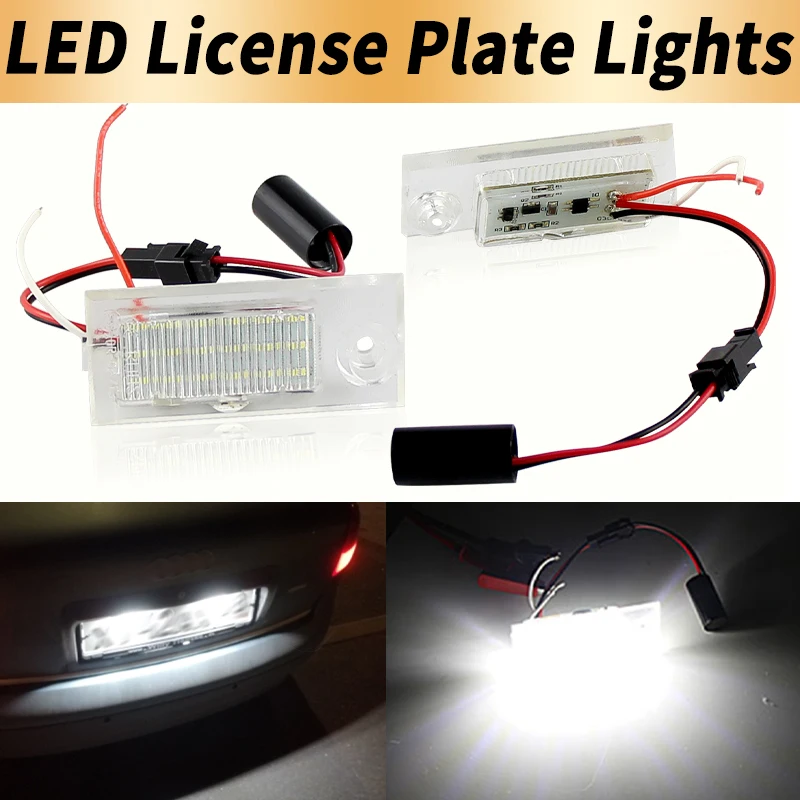 

2 шт. светодиодных фонарей для номерного знака Canbus ​ Для Audi A6 C5 4B Седан 1997 1998-2004 OEM # 4B5943021 Лампы подсветки номерного знака, автомобильные аксессуары