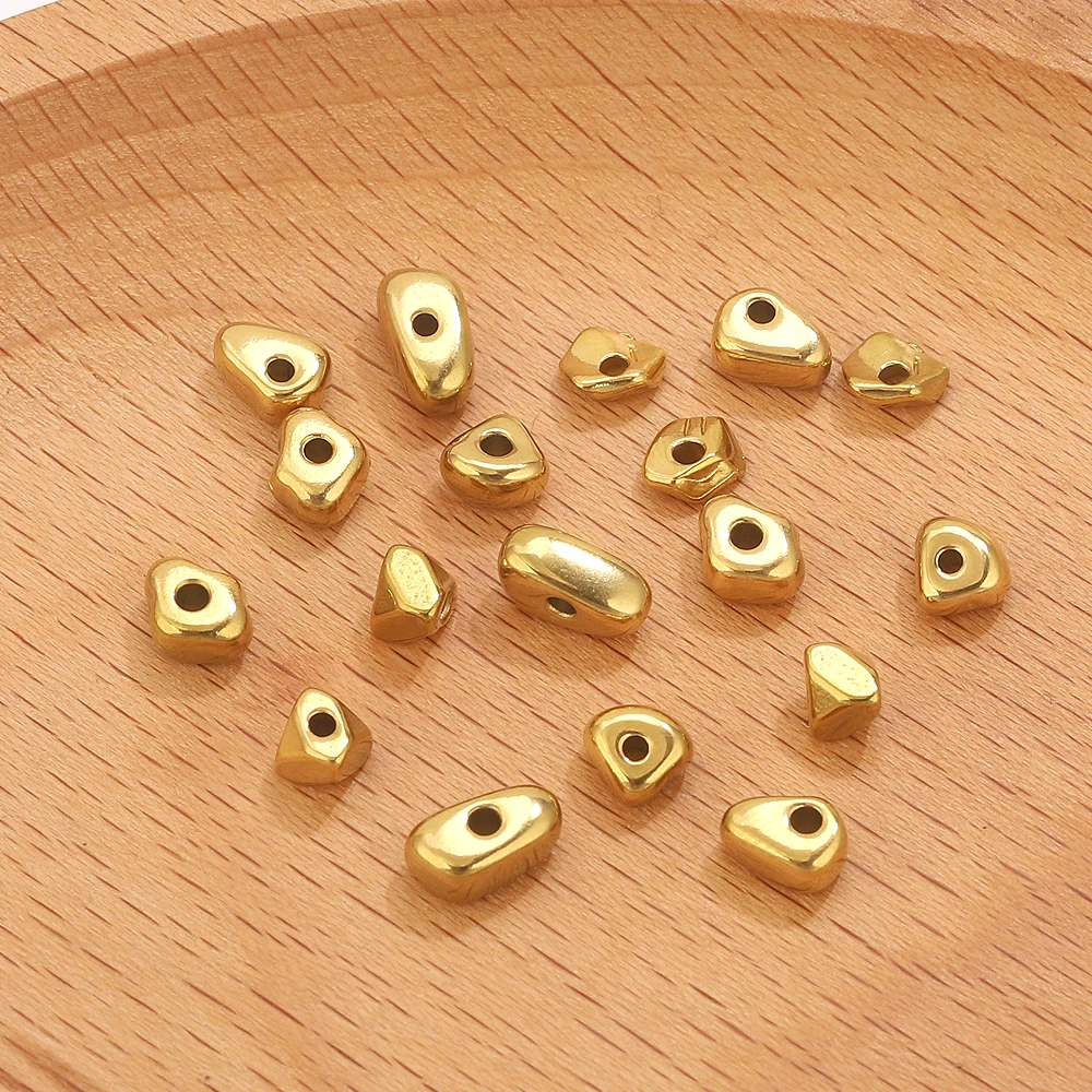 20 stücke Edelstahl Unregelmäßige Spacer Perlen Für Schmuck Armband Machen Lose Perlen DIY Gold Perlen Schmuck Liefert Zubehör – Detail 3