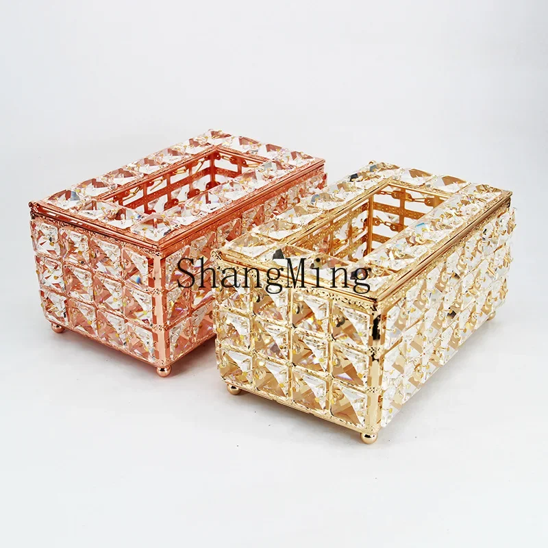 

CLL crystal tissue box simple home living room coffee table pumping carton desktop napkin cosmetic storage box