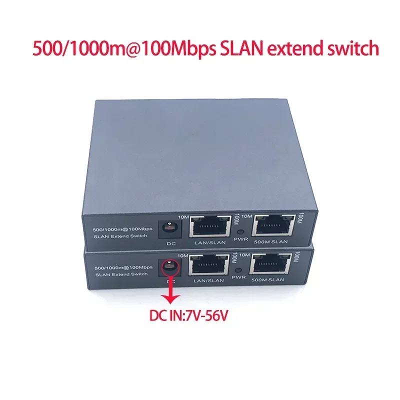 

2port distence 500/1000m @10/100Mbps SLAN extend POE switch 802.3AT/AF poe 48V DC supply 7V-56V