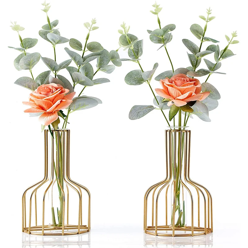 Artificial Flowers High Quality Metal Vase for Home Decor Needlework Peony Wedding Bouquet Fake Plants Silk Eucalyptus Leaves