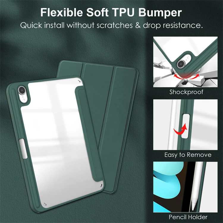 Für iPad mini7 2024 8.3 Dreifach Faltbare Acryl-Schutzhülle für Mini6 Air456pro11 Tablet – Detail 5