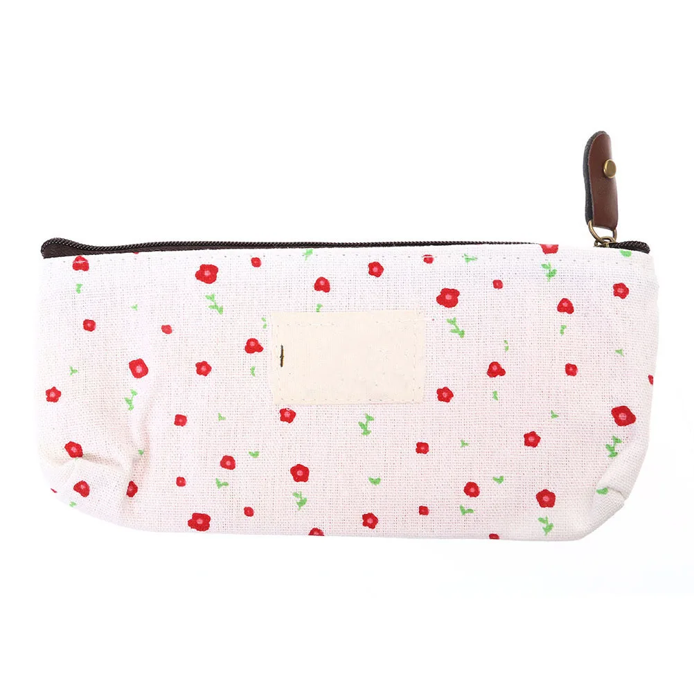

4Pcs Floral Pencil Bag Case Pouch for Lipstick Travel Lightweight Durable Cloth Interior Zipper Enclosure Organize