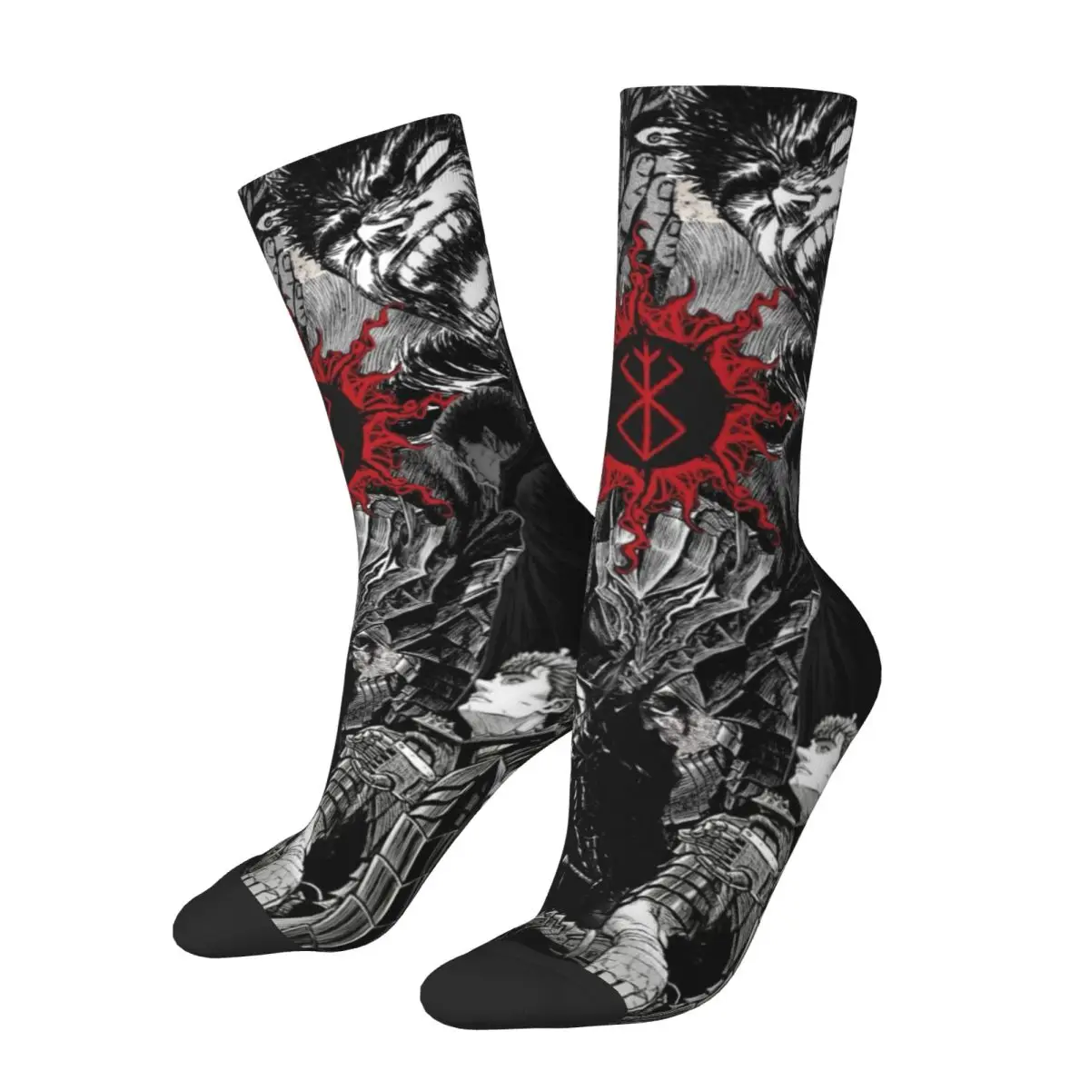 Japan Anime Berserk Merchandise Crew Socks Cozy Graphic Crew Socks Soft for Womens Wonderful Gifts