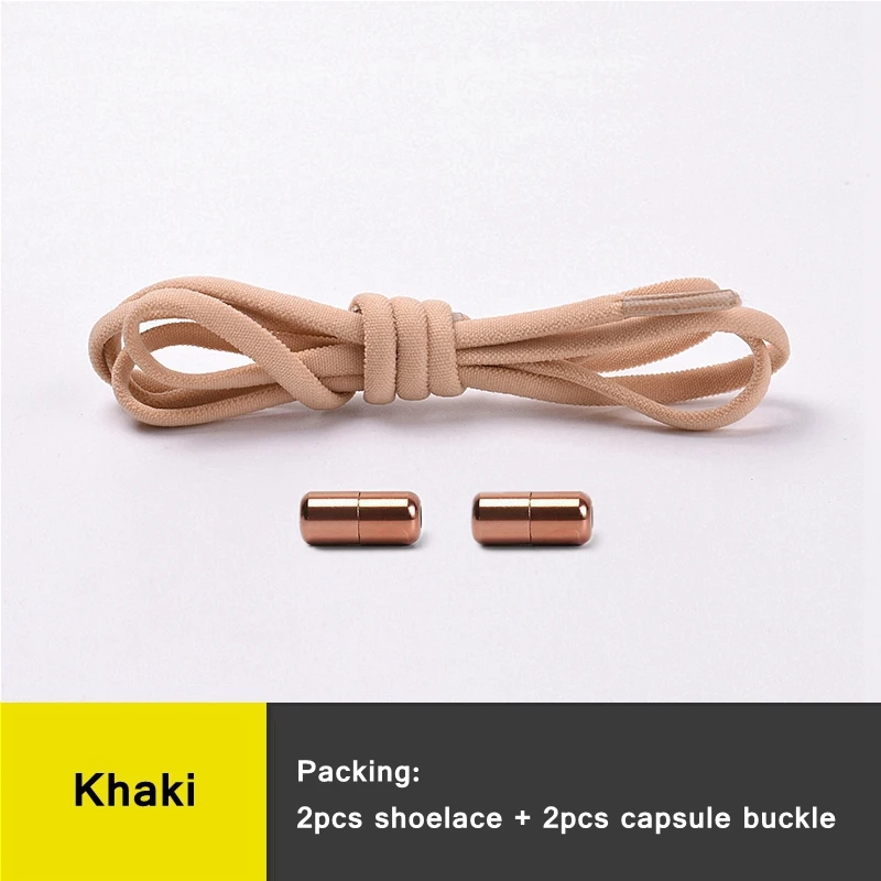 21 kleuren Geen stropdas schoenveters voor sneakers Elastische veters Ronde metalen slot Luie schoenveter 1 seconde snel aan en uit unisex
