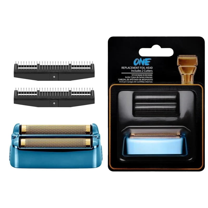 2 Pack Blue Shaver Replacement Foil and Cutter，Compatible with BaBylissPRO FXONE BLUEFX Double Foil Stick Shaver