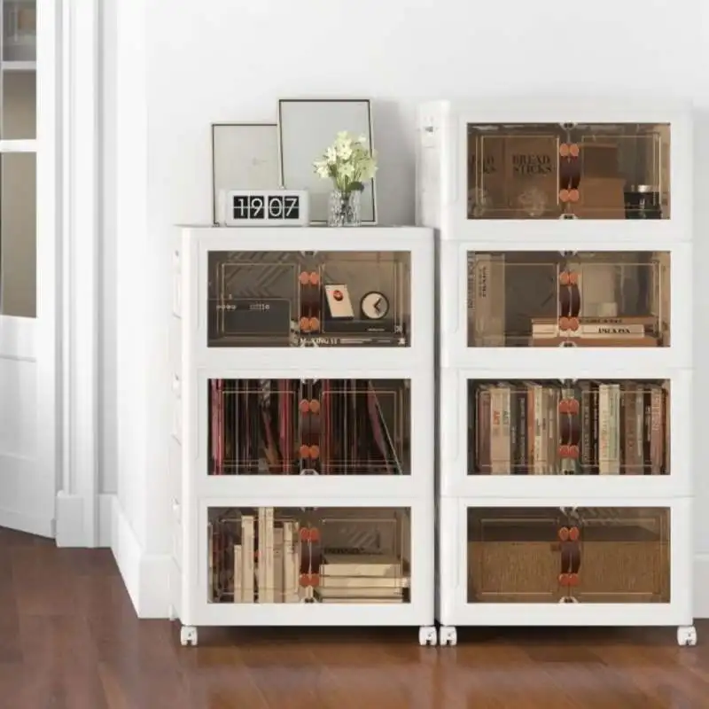 Picture 4: Set of 4 stackable storage boxes with lids & wheels & doors 49.5 x 31.5 x 112.5 cm