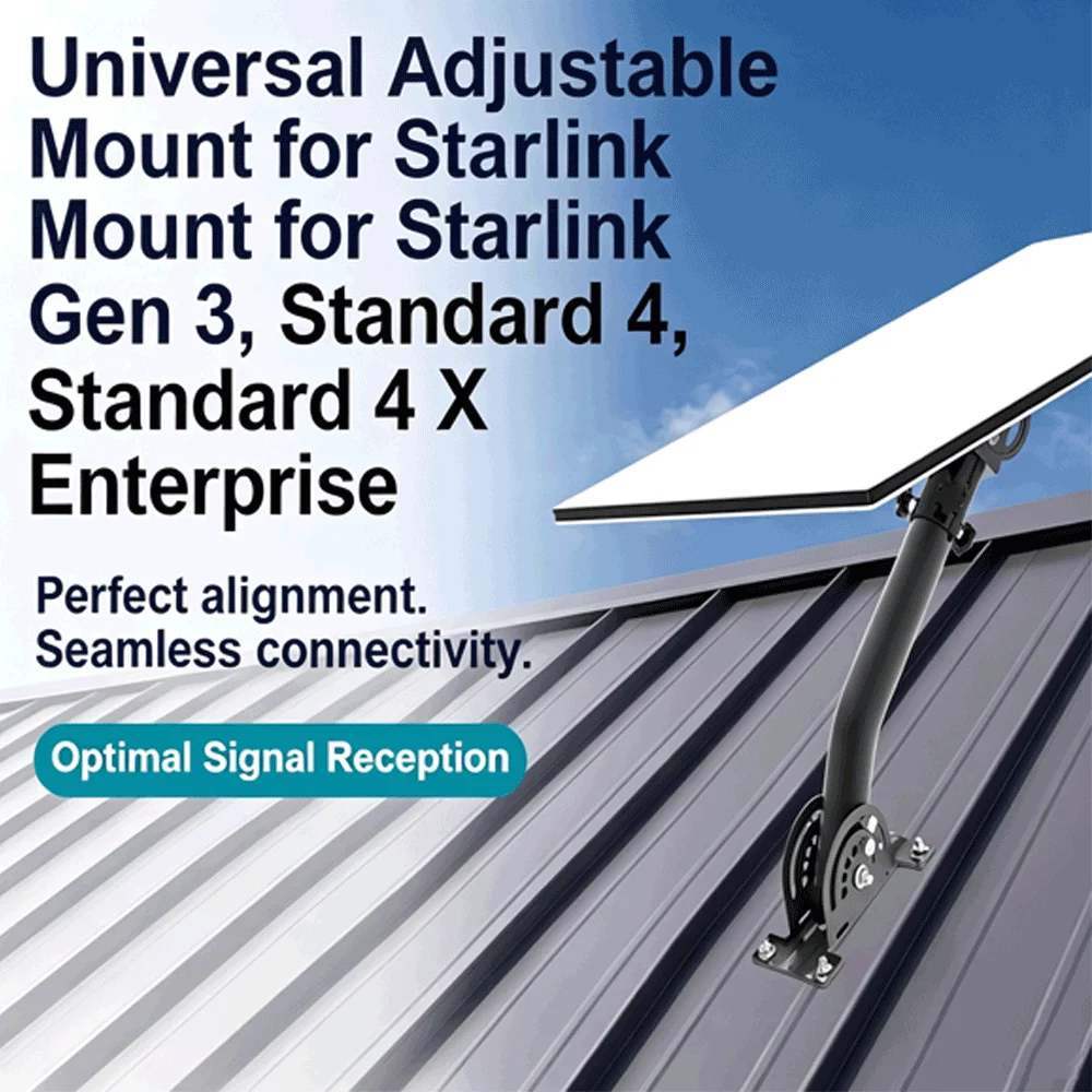 

Starlink Gen 3 Wall Mount Bracket, 160° Tilt, Roof Pole Mount, with Pole and Pipe Adapter, for Standard 4/ 4X, Enterprise Dish