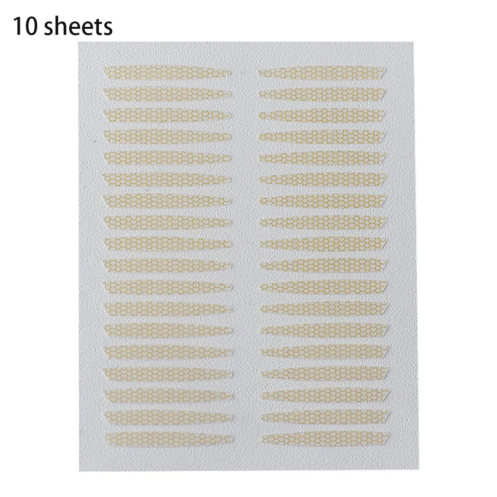 สติกเกอร์แปะเปลือกตาสองชั้น10แผ่นติดเปลือกตากันน้ำที่มองไม่เห็นอุปกรณ์แต่งหน้าสำหรับผู้หญิงแถบยกเปลือกตามะกอกมีกาวในตัว