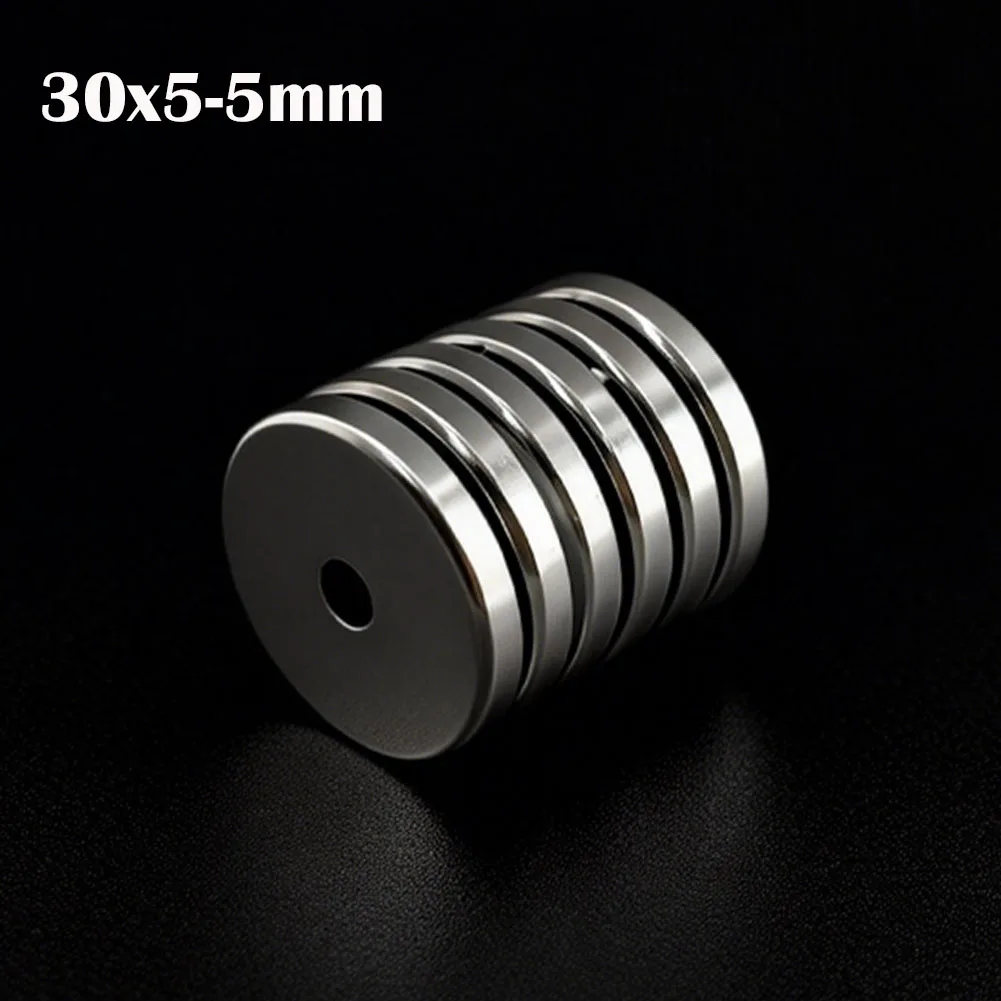 Leistungsstarker Neodym-Magnet, 30 x 5–5 mm, rund, superstarke Magnete mit Loch, NdfeB, permanent magnetisch, Imanes DIY-Kühlschrankmagnet