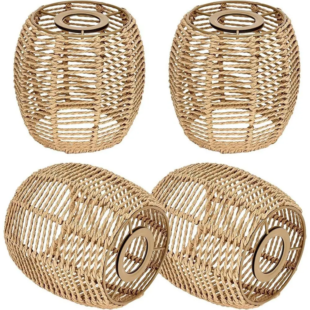 Retro Weaving Design Woven Lampshade Vintage Style Light Fixture Cane Inspired Light Fixture Hanging Vintage Lampshade Bedroom