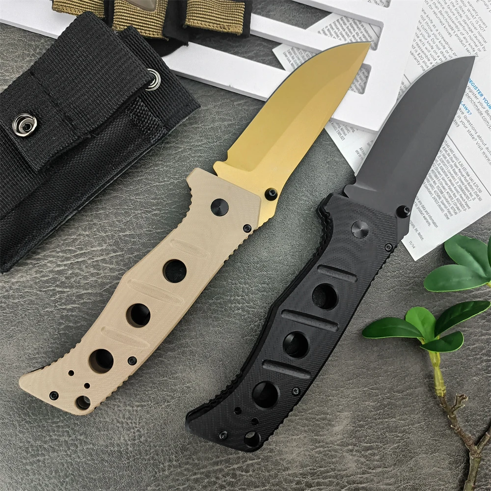 

BM 275 D2 Blade G10 Steel Handle Camping Folding Knife High Hardness EDC Hunting Survival Tool Handheld Self Defense Knife