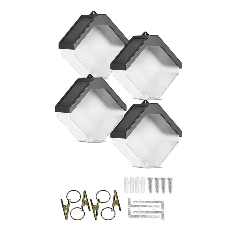 

4 Piece Hanging Solar Lights Ice Brick Colour Changing Solar Garden Fence Lights Garden Fence Lights IP65 Waterproof