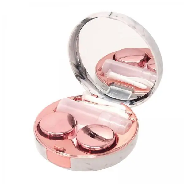 

Hard Contact Lens Soak Case with Mirror Cute Storage Holder for Women Girls Beauty Accessory Use