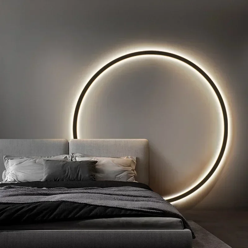 

Modern Minimalist LED Circle Background Wall Lamp Home Indoor Decor Wall Sconces Living Room Hall Hotel Wall Lights Bedside Ligh