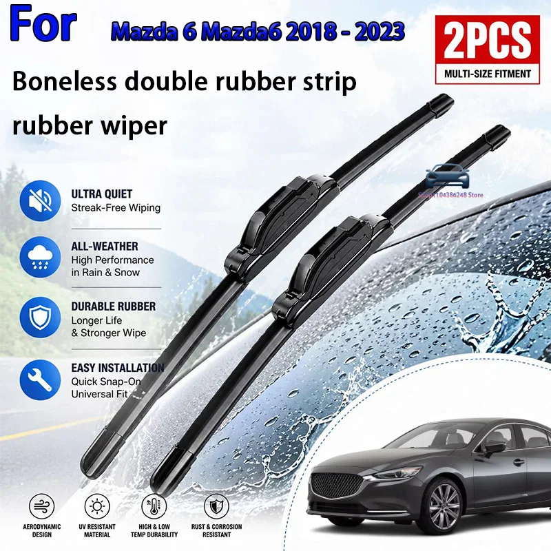 

Front Wiper Blades For Mazda 6 Mazda6 2018 - 2023 Windshield Windscreen Clean Window Car Rain Brushes 24"+18" Modification Parts
