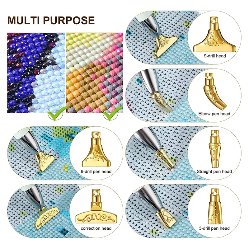 12 Pcs Metal Tip For Diamond Painting Pen 5D DIY Diamond Painting Metal Pen Tips For Painting Crafts