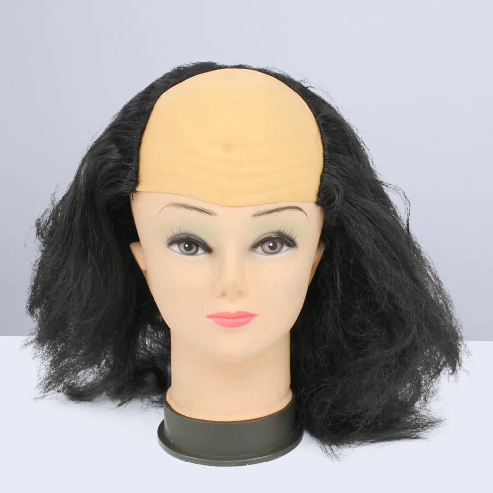 1pc Bald Hair Styling Cap Funny Bald Cap Mediterranean Bald Head Old Lady Masquerade Party Costume Performance Prop