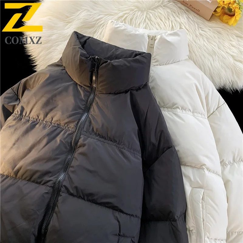 

COMXZ High Quality Winter Jacket Minimalist Stand Collar Thickened Cold Proof Ski Padded Jacket Snow Warm Men's Quilted Jacket