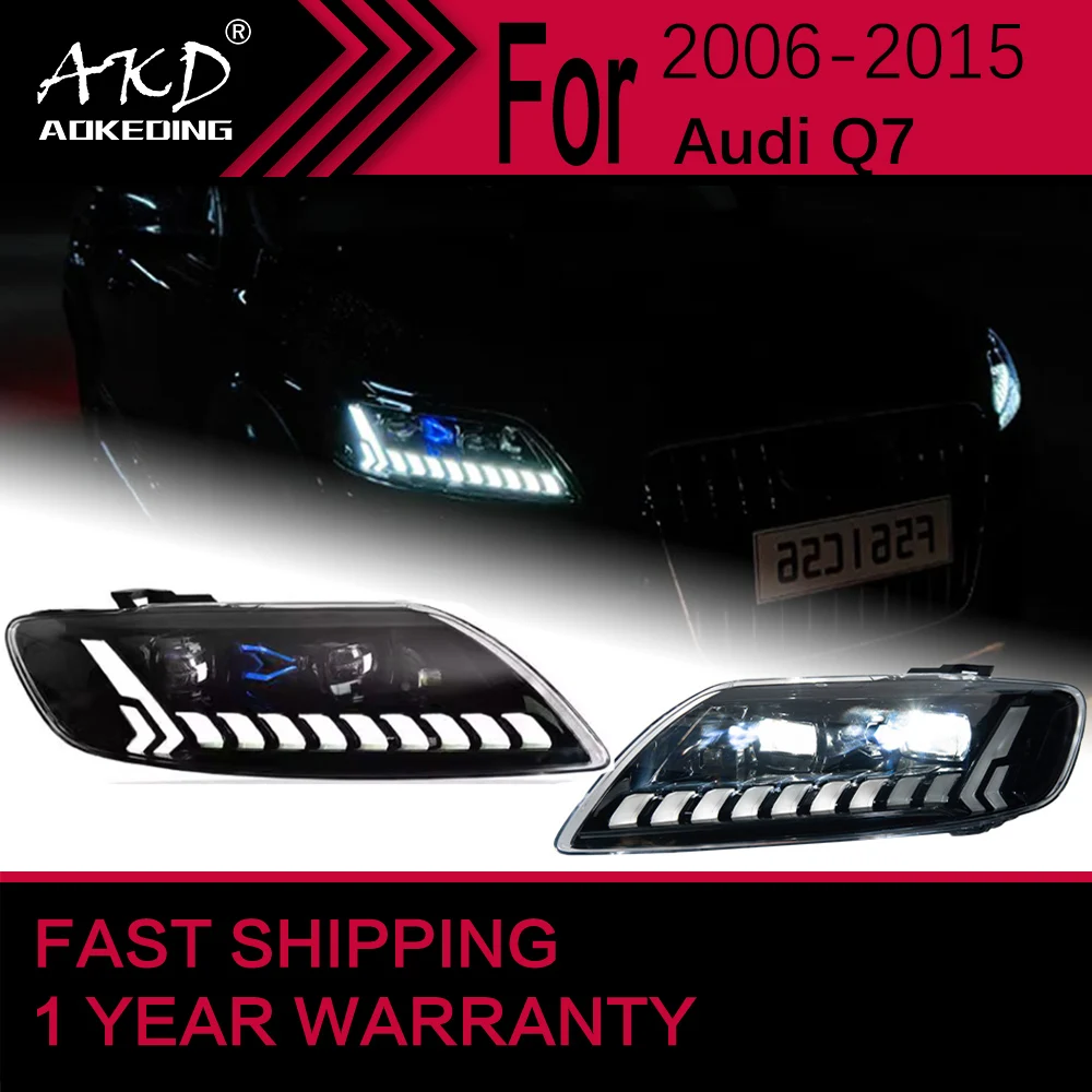 Car Lights for Audi Q7 Q7L Headlight 2006-2015 Q7 Head Lamp Drl Projector Lens Automotive Accessories