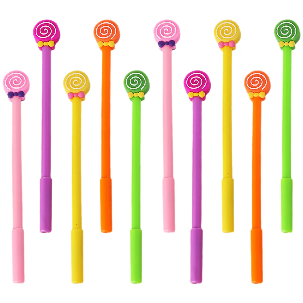 

10 Pcs Adorable Gel Pen Lollipop Pens Writing Cartoon Shape for School Sign Student Signature Party Favors Office Cute Come