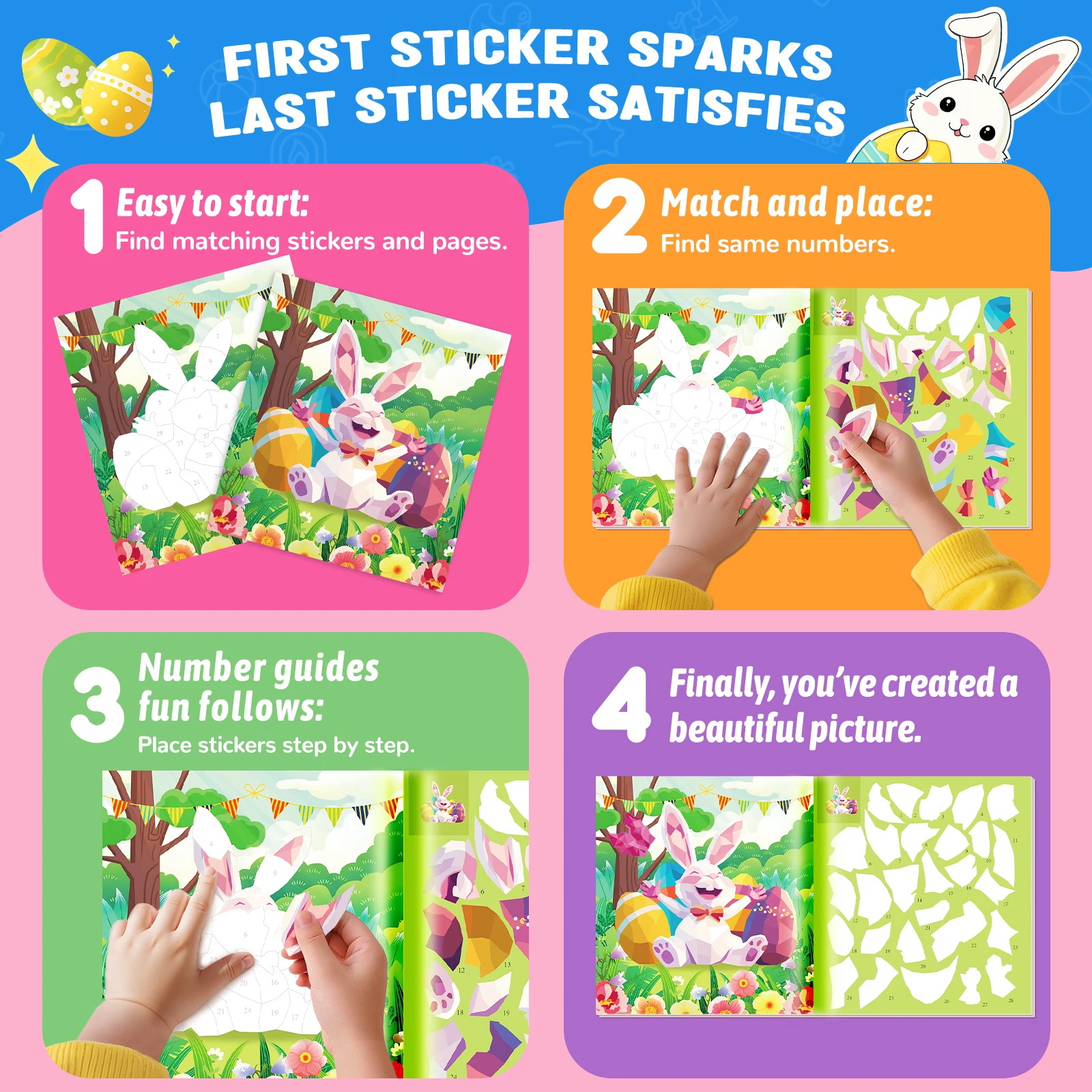 1-4 قطعة كتاب ملصقات الطلاء حسب الرقم ملصقات يونيكورن كتاب الطلاء للأطفال هدية ملصق حسب الرقم ألعاب السفر القرطاسية للأطفال الصغار
